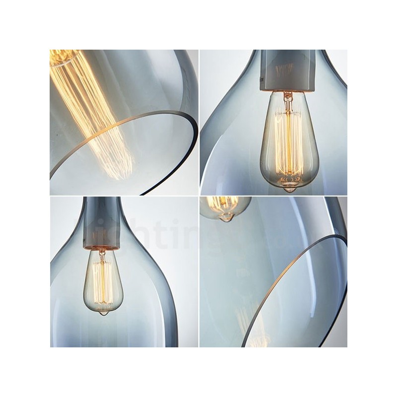 Modern Contemporary 1 Light Glass Pendant Light with Glass Shade