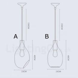 Modern Contemporary 1 Light Glass Pendant Light with Glass Shade