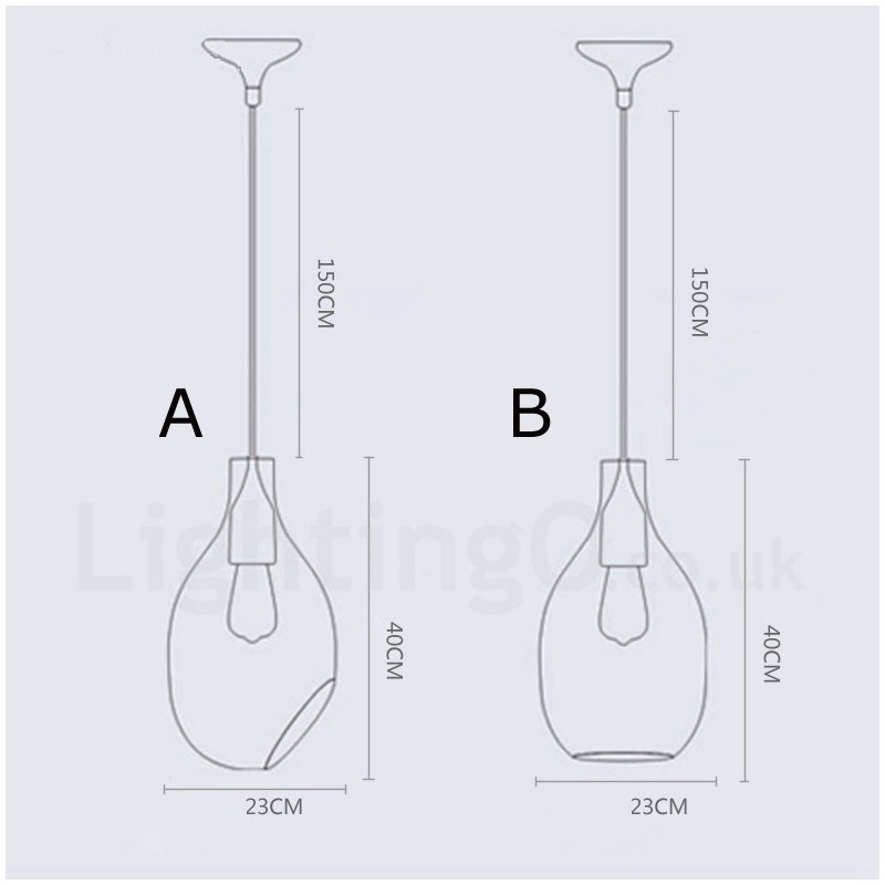 Modern Contemporary 1 Light Glass Pendant Light with Glass Shade