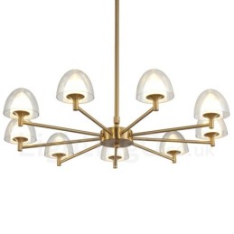 Modern Contemporary 9 Light Metal Chandelier with Acrylic Shade