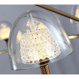 Modern Contemporary 9 Light Metal Chandelier with Acrylic Shade