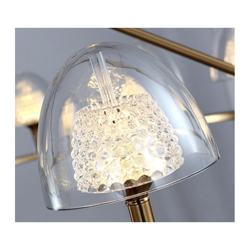 Modern Contemporary 9 Light Metal Chandelier with Acrylic Shade