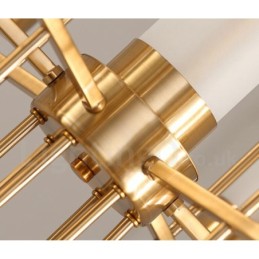 Rustic Lodge Modern Contemporary 6 Light Steel Chandelier with Glass Shade