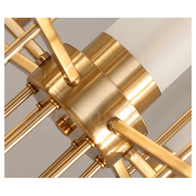 Rustic Lodge Modern Contemporary 6 Light Steel Chandelier with Glass Shade