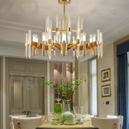 Modern Contemporary 18 Light Aluminum Alloy Chandelier with Crystal Shade