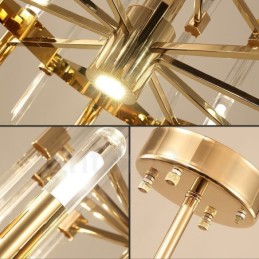 Modern Contemporary 18 Light Aluminum Alloy Chandelier with Crystal Shade