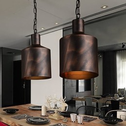 Chandelier Rustic Lodge Drum Metal Pendant Light