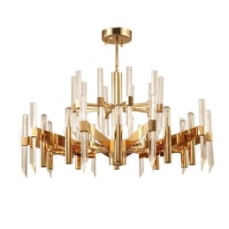 Modern Contemporary 18 Light Aluminum Alloy Chandelier with Crystal Shade