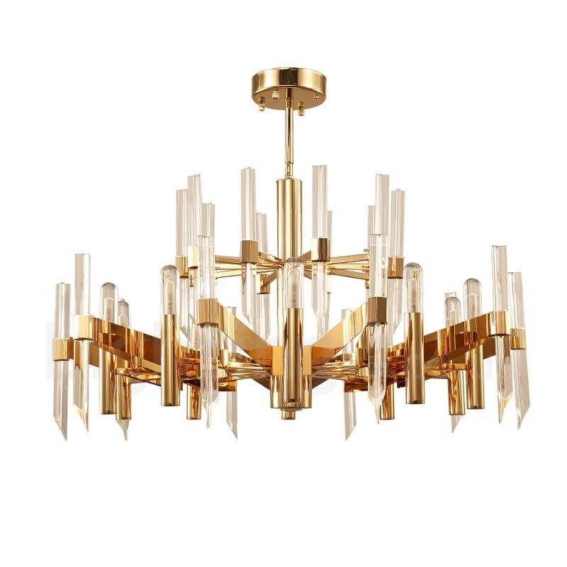 Modern Contemporary 18 Light Aluminum Alloy Chandelier with Crystal Shade