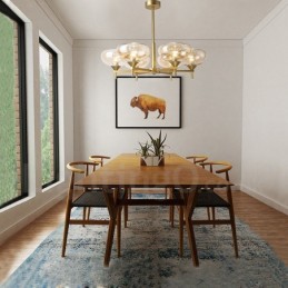 Modern Contemporary 6 Light Aluminum Alloy Chandelier with Glass Shade