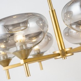 Modern Contemporary 6 Light Aluminum Alloy Chandelier with Glass Shade