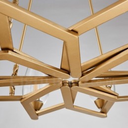 Modern Contemporary 8 Light Steel Pendant Light with Glass Shade