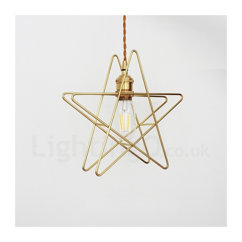Modern Contemporary 1 Light Brass Pendant Light with Shade