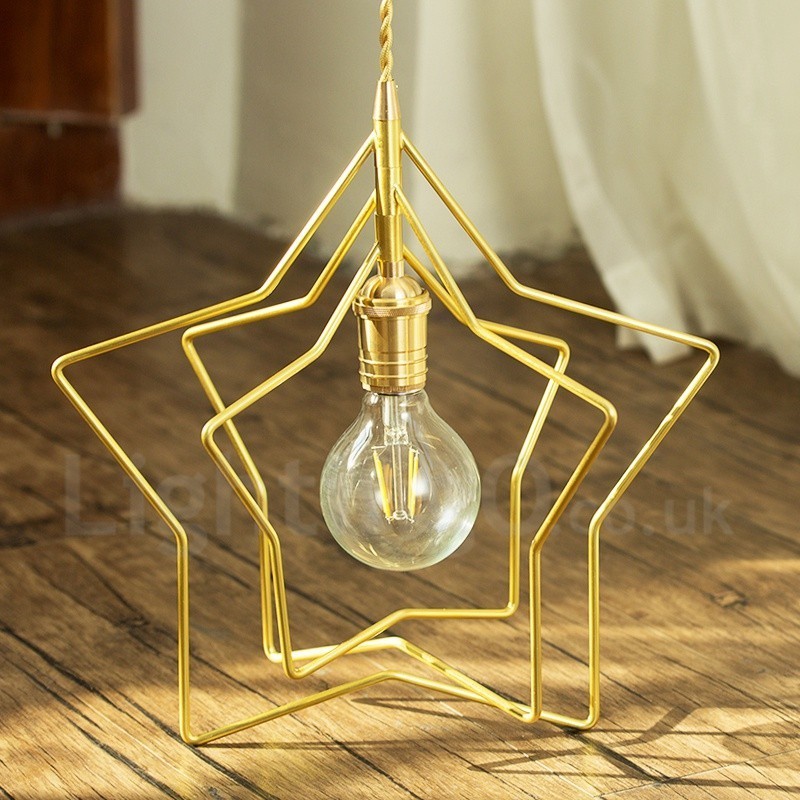 Modern Contemporary 1 Light Brass Pendant Light with Shade