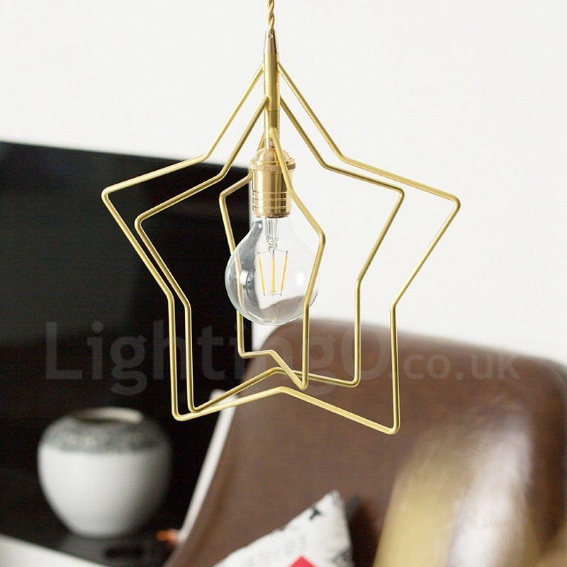 Modern Contemporary 1 Light Brass Pendant Light with Shade