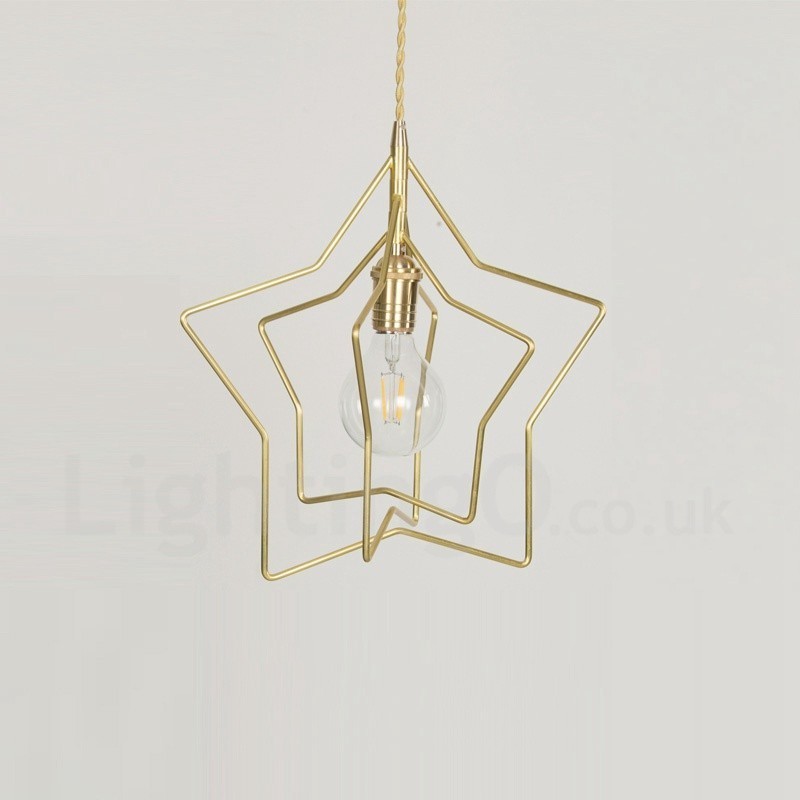 Modern Contemporary 1 Light Brass Pendant Light with Shade