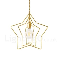 Modern Contemporary 1 Light Brass Pendant Light with Shade