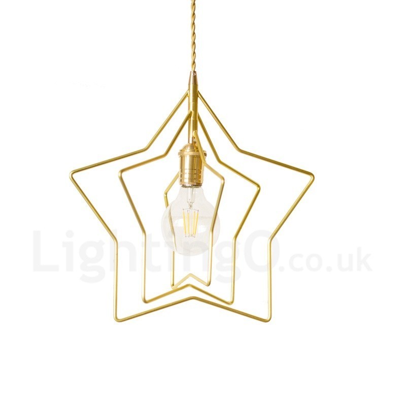 Modern Contemporary 1 Light Brass Pendant Light with Shade