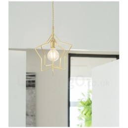 Modern Contemporary 1 Light Brass Pendant Light with Shade