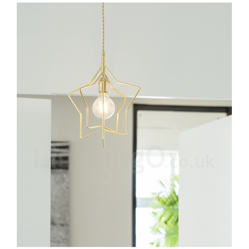 Modern Contemporary 1 Light Brass Pendant Light with Shade