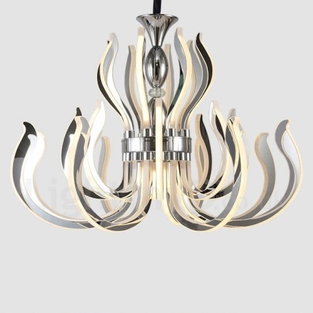 Modern Contemporary 24 Light Acrylic Chandelier with Acrylic Shade