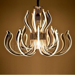 Modern Contemporary 24 Light Acrylic Chandelier with Acrylic Shade