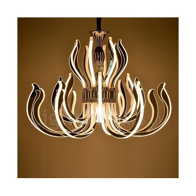 Modern Contemporary 24 Light Acrylic Chandelier with Acrylic Shade