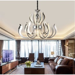 Modern Contemporary 24 Light Acrylic Chandelier with Acrylic Shade