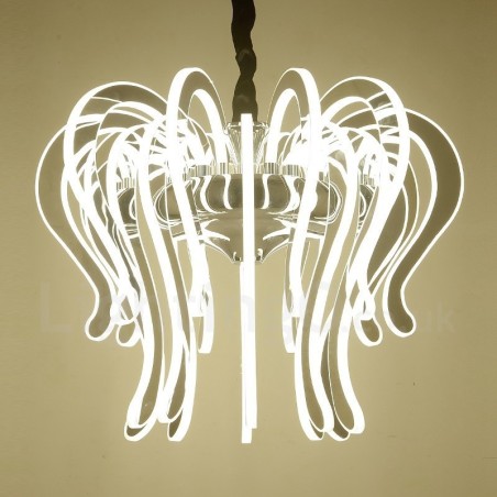 Modern Contemporary 20 Light Steel Chandelier with Acrylic Shade