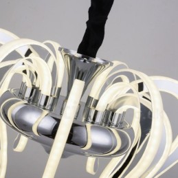 Modern Contemporary 20 Light Steel Chandelier with Acrylic Shade