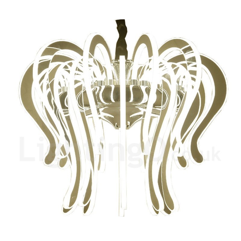 Modern Contemporary 20 Light Steel Chandelier with Acrylic Shade