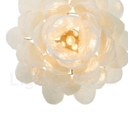 Modern Contemporary 6 Light Steel Pendant Light with Glass Shade