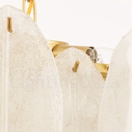 Modern Contemporary 6 Light Steel Pendant Light with Glass Shade