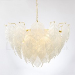 Modern Contemporary 4 Light Steel Pendant Light with Glass Shade