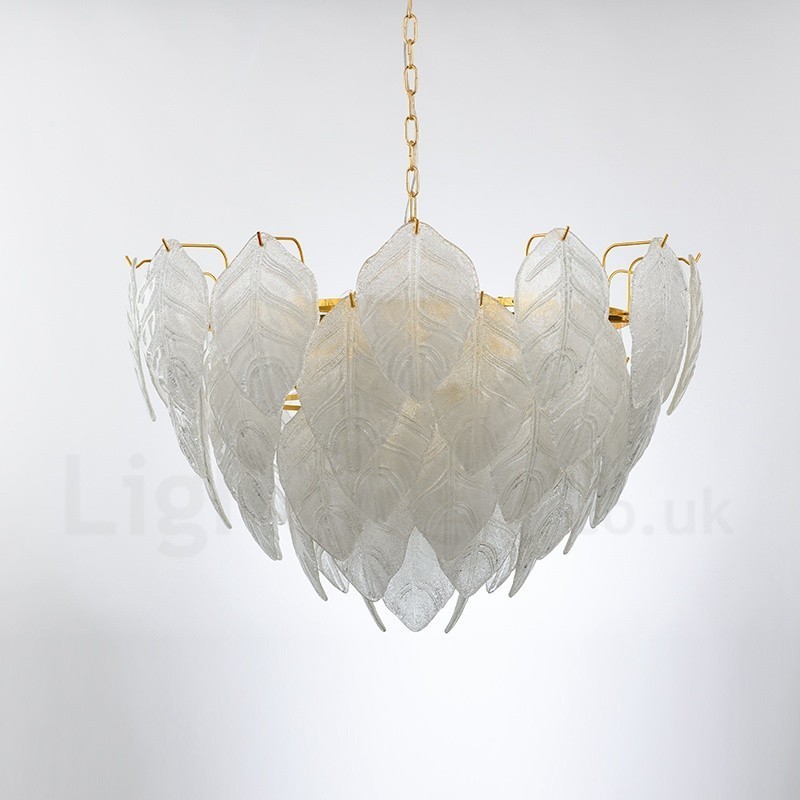 Modern Contemporary 4 Light Steel Pendant Light with Glass Shade