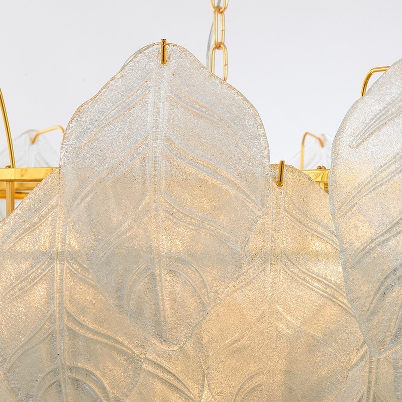 Modern Contemporary 4 Light Steel Pendant Light with Glass Shade