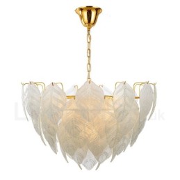 Modern Contemporary 4 Light Steel Pendant Light with Glass Shade