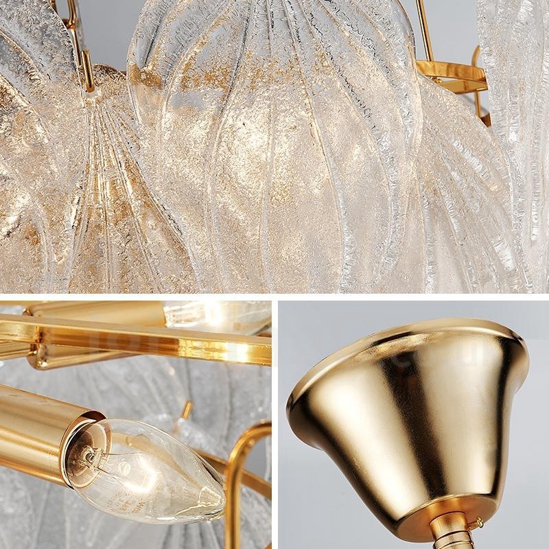 Modern Contemporary 4 Light Steel Pendant Light with Glass Shade