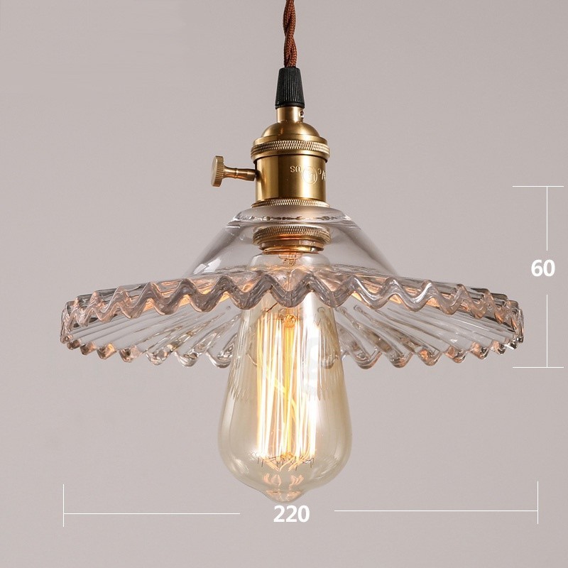 Rustic Lodge Retro 1 Light Steel Pendant Light with Glass Shade