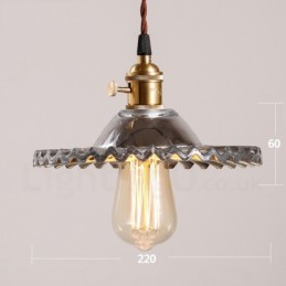 Rustic Lodge Retro 1 Light Steel Pendant Light with Glass Shade
