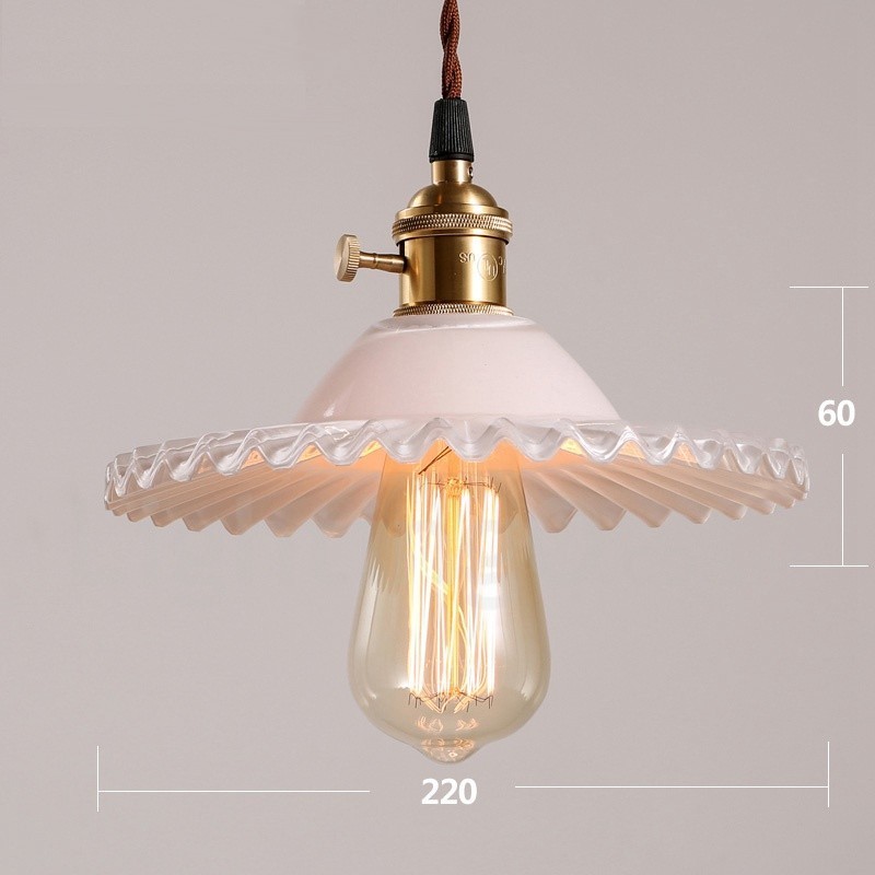 Rustic Lodge Retro 1 Light Steel Pendant Light with Glass Shade