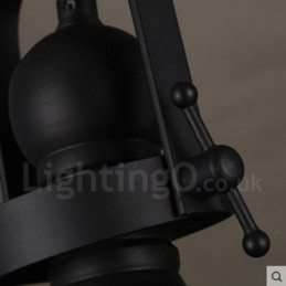 Retro 1 Light Steel Pendant Light with Glass Shade