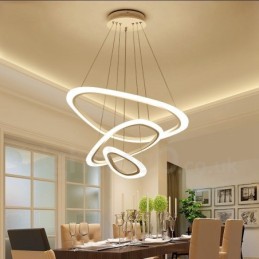 Dimmable With Remote Control Modern Contemporary 3 Light Aluminum Alloy Pendant Light with Acrylic Shade