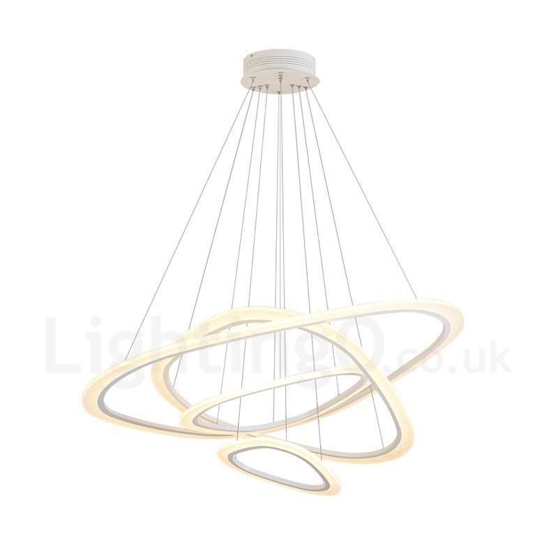 Dimmable With Remote Control Modern Contemporary 4 Light Aluminum Alloy Pendant Light with Acrylic Shade