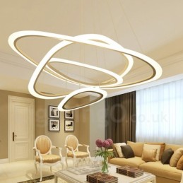 Dimmable With Remote Control Modern Contemporary 4 Light Aluminum Alloy Pendant Light with Acrylic Shade