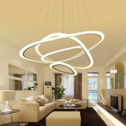 Dimmable With Remote Control Modern Contemporary 4 Light Aluminum Alloy Pendant Light with Acrylic Shade