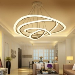 Dimmable With Remote Control Modern Contemporary 4 Light Aluminum Alloy Pendant Light with Acrylic Shade