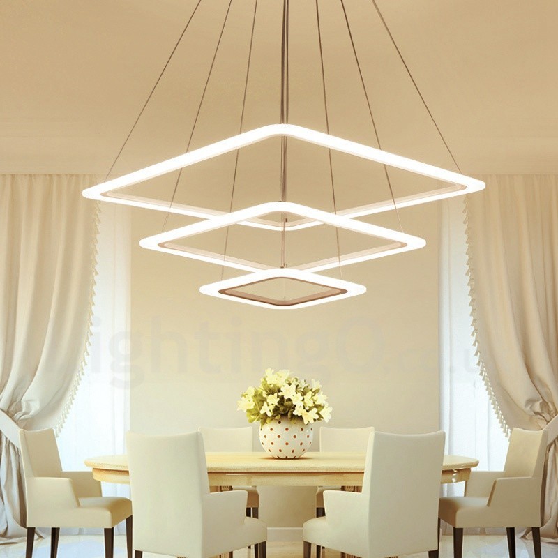 Modern Contemporary 3 Light Aluminum Alloy Pendant Light with Acrylic Shade