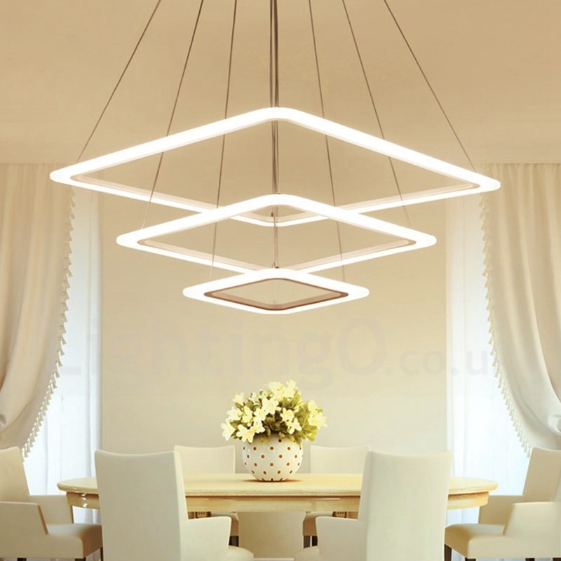 Modern Contemporary 3 Light Aluminum Alloy Pendant Light with Acrylic Shade