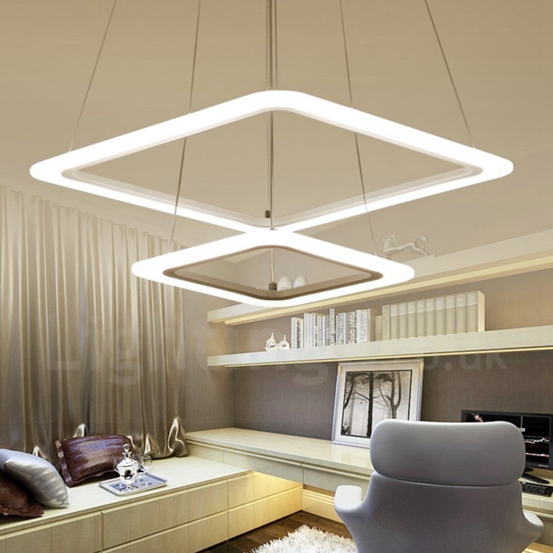 Modern Contemporary 2 Light Aluminum Alloy Pendant Light with Acrylic Shade